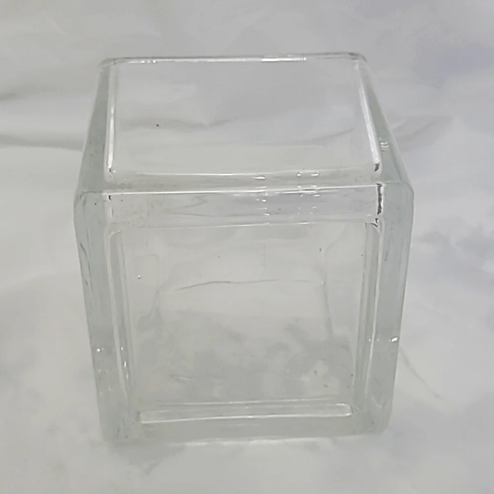 Square Glass Vase Clear Transparent 4.75